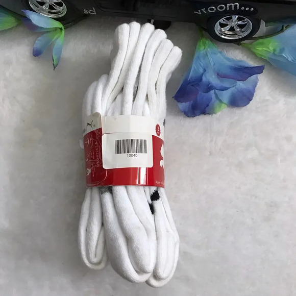 Puma NWT 3 Pairs White Crew Socks Boys 6-7.5 - Picture 3 of 7